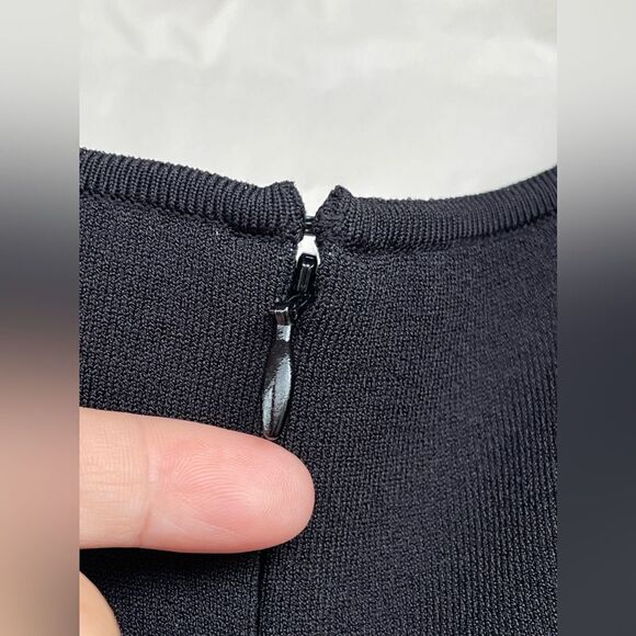 CAROLINA HERRERA Striped Cap-sleeve Pleated Dress size large - Picture 15 of 17